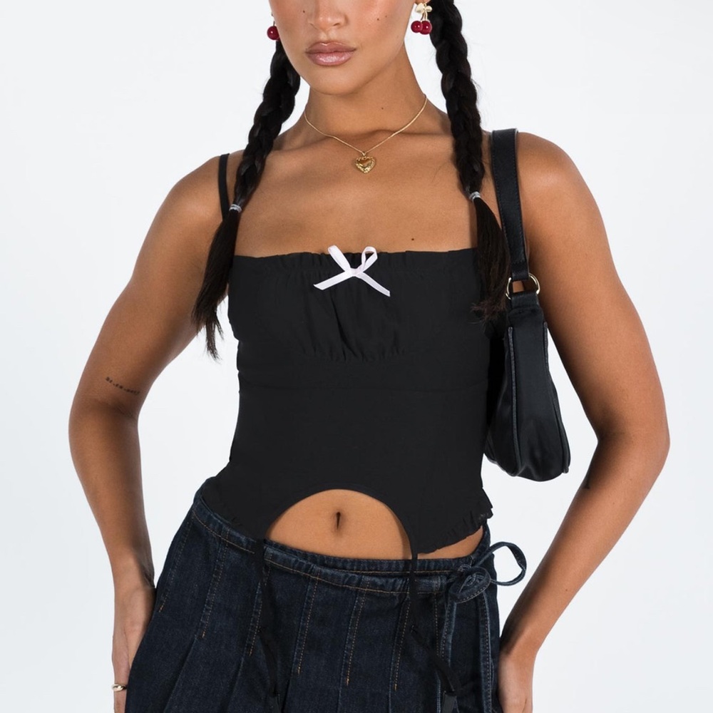Motel Rocks Bow Corset Top - Picture 4 of 11